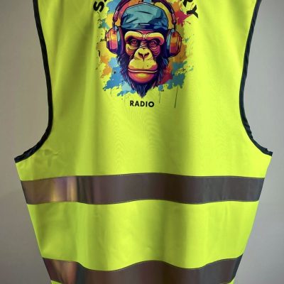 BACK OF UNISEX HI VIZ VEST